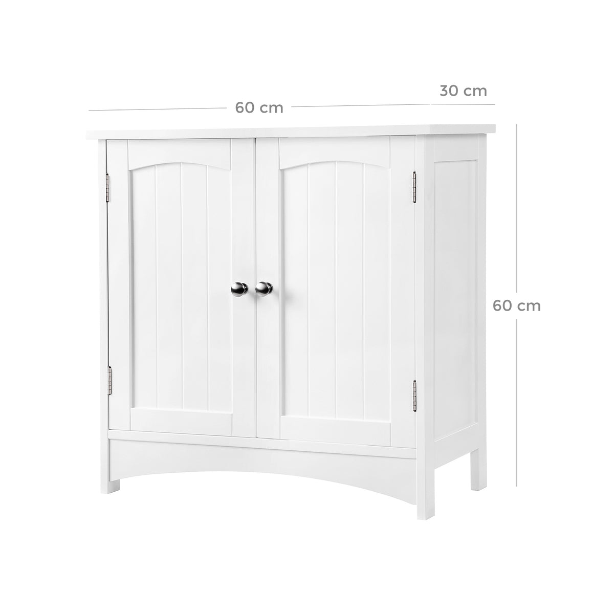 Wastafelonderkast met 2 Deuren – Verstelbare Plank – Sifonuitsparing – 60 x 30 x 60 cm