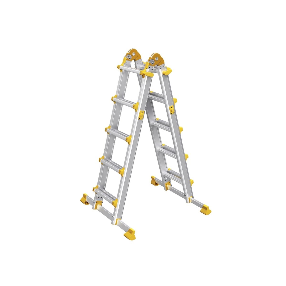 Aluminium Vouwladder - Multifunctionele Ladder - 6 - in - 1 Trapladder - 150 kg Draagvermogen - De Vries Meubels
