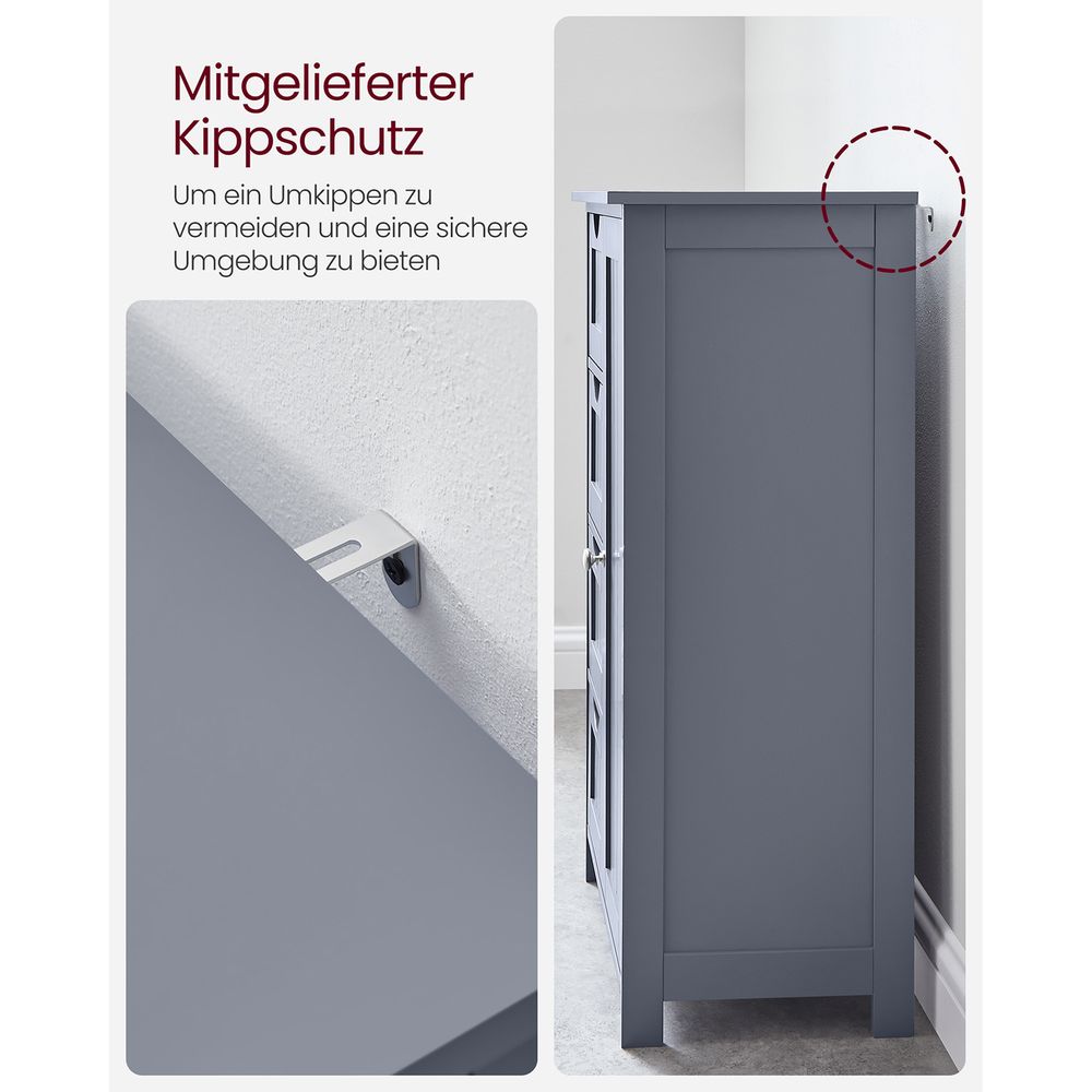 Badkamerkast - Ladekast - Opbergkast met Deur en Lades - 55 x 30 x 82 cm - De Vries Meubels