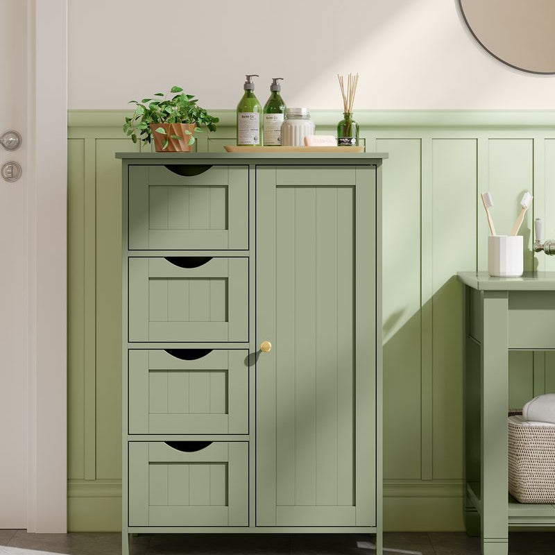 Badkamerkast - Ladekast - Opbergkast met Deur en Lades - 55 x 30 x 82 cm - De Vries Meubels