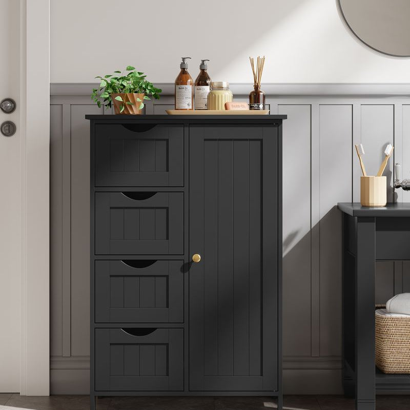 Badkamerkast - Ladekast - Opbergkast met Deur en Lades - 55 x 30 x 82 cm - De Vries Meubels