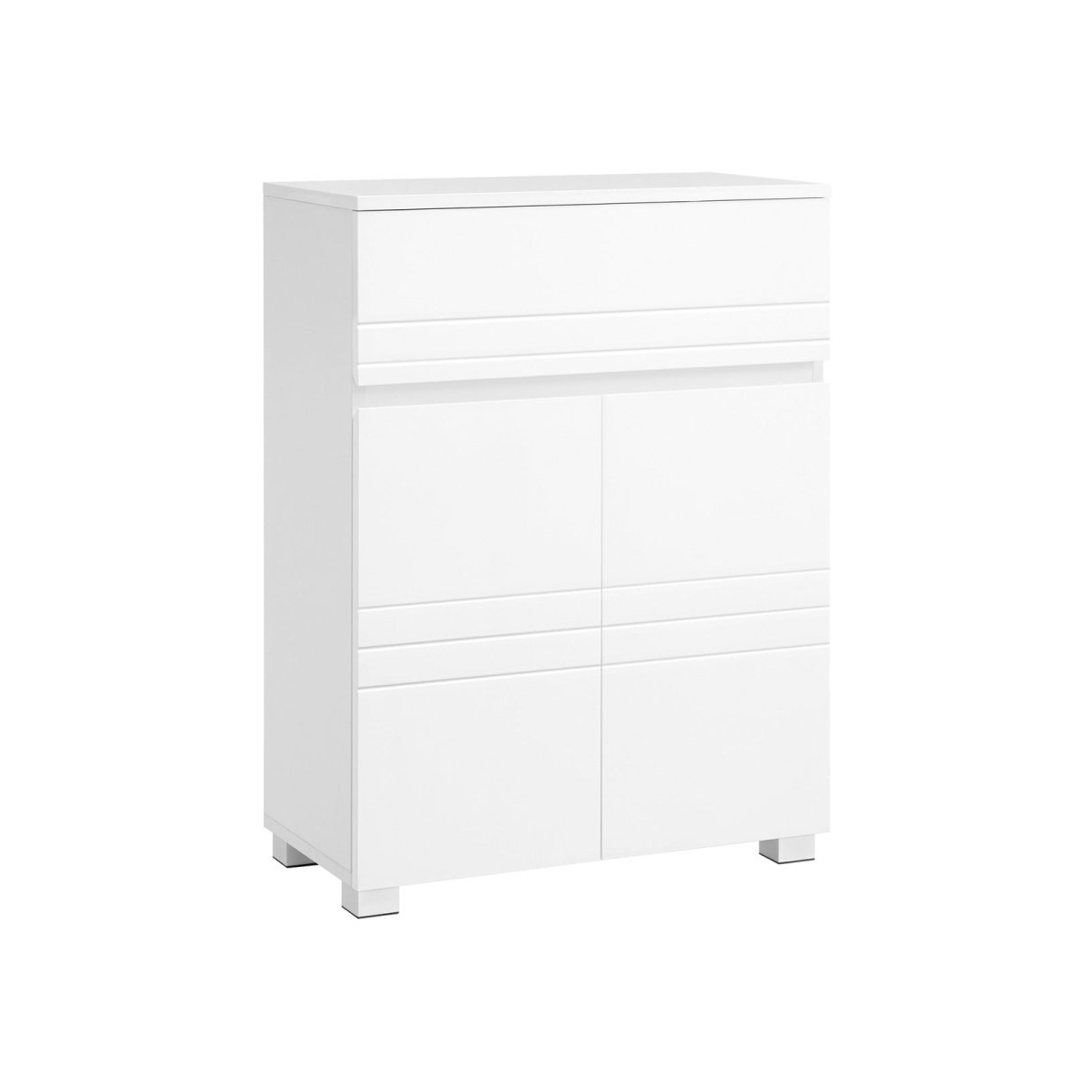 FOREHILL 102 cm hoge badkamerkast, smal, badkamerkast 40 cm breed, bijzetkast met 5 laden, voor badkamer, hal, woonkamer, eetkamer, 40 x 30 x 102 cm (BxDxH), wit