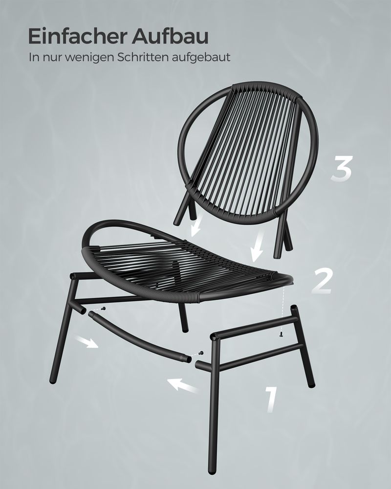 Balkonmeubelset - Set van 3 met tafel en 2 stoelen - Balkonset - Tuinset - De Vries Meubels