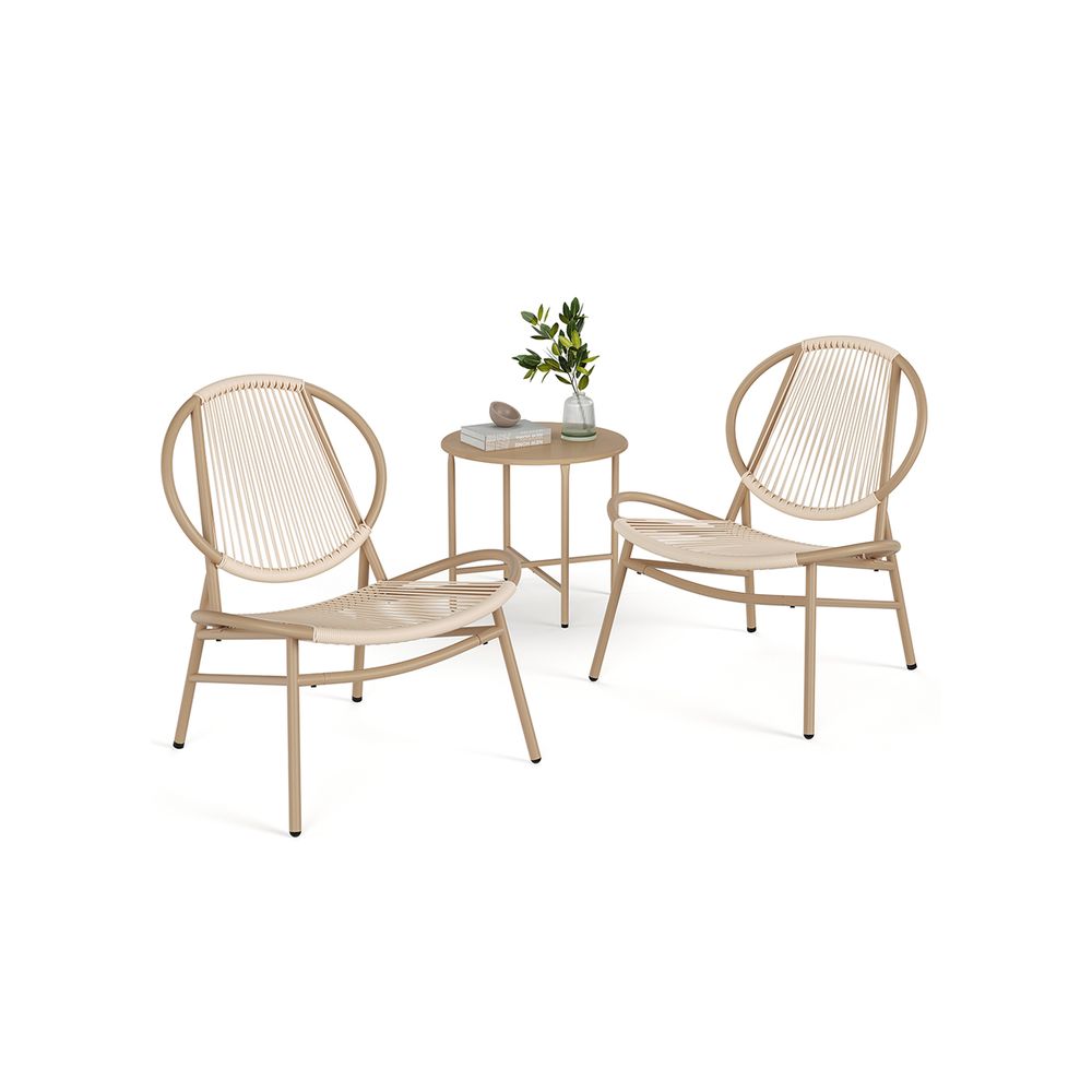 KAZZIO Bistroset, 3-delig, aluminium balkonmeubelset, PE rotan KAZZIO Bistroset, 3-delig, aluminium balkonmeubelset, PE rotan