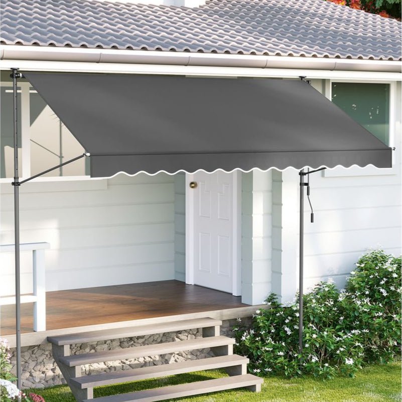 Balkonzonwering 300 x 130 cm - In Hoogte Verstelbaar Klemluifel - Montage - vrij - De Vries Meubels