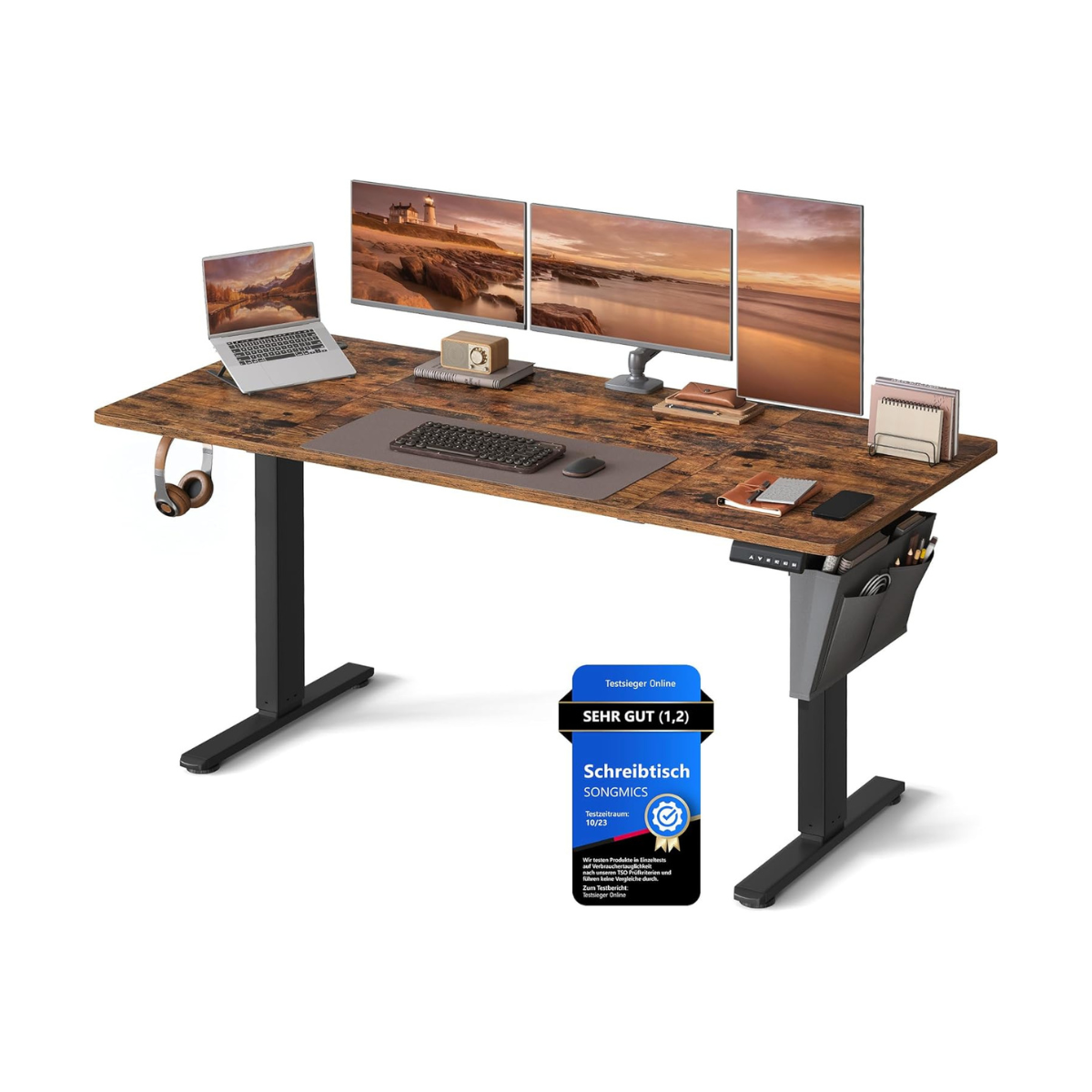 Elektrisch in Hoogte Verstelbaar Bureau – 4 Geheugenstanden – USB-C Snellader - 120 t/m 180 x 80 cm