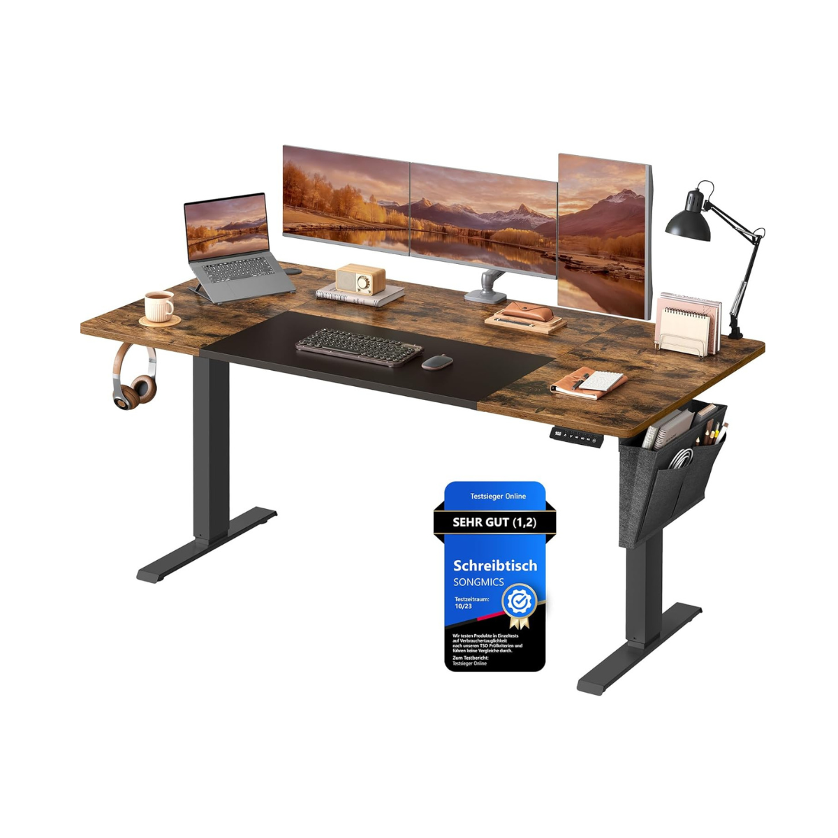 Elektrisch in Hoogte Verstelbaar Bureau – 4 Geheugenstanden – USB-C Snellader - 120 t/m 180 x 80 cm