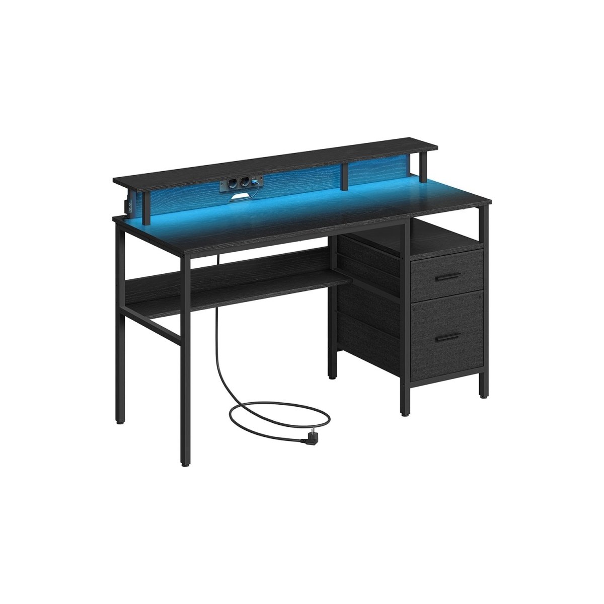 Bureau met LED - Verlichting - Computertafel met USB en Stopcontact - De Vries Meubels