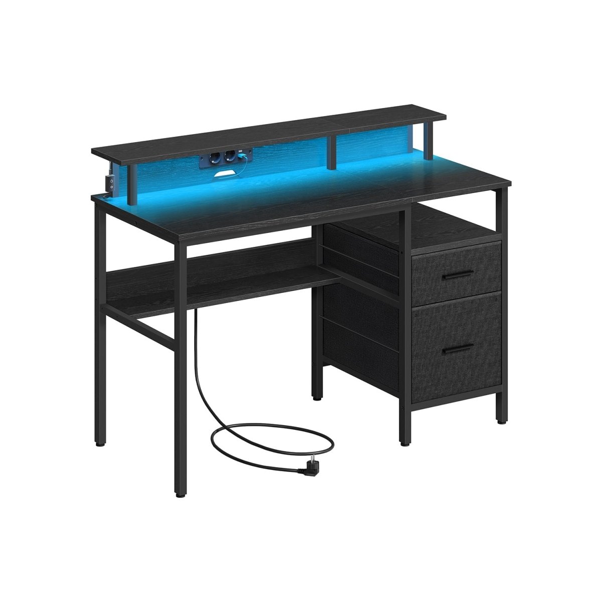 Bureau met LED - Verlichting - Computertafel met USB en Stopcontact - De Vries Meubels