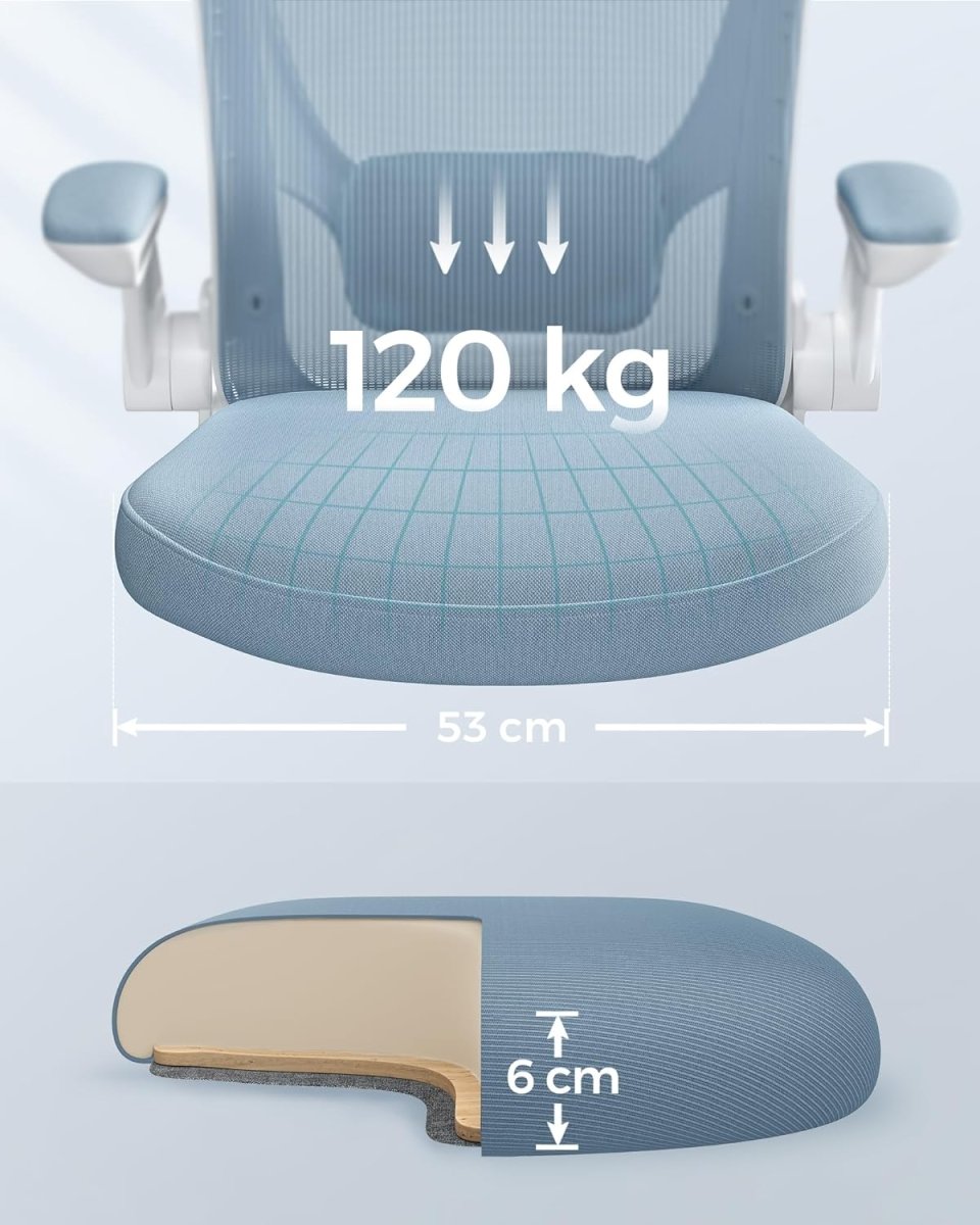 Bureaustoel met Verstelbare Armleuning - Ergonomisch Design - Mesh rugleuning - De Vries Meubels