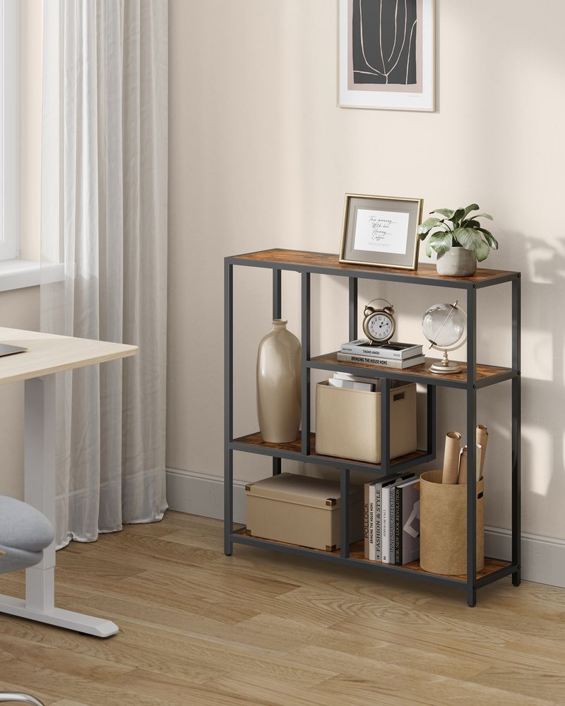 Compact vrijstaand boekenkast met 4 niveaus – modern en veelzijdig - De Vries Meubels