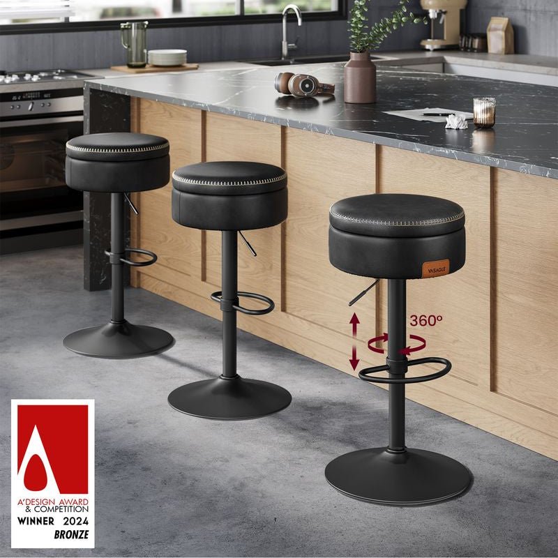 Draaibare Barstoel met Opbergruimte - Verstelbaar & Stijlvol - De Vries Meubels