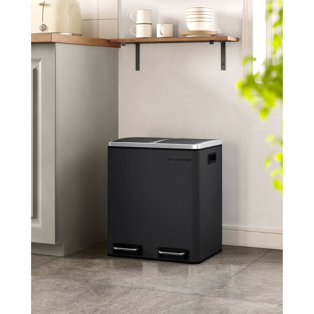 Dubbele Pedaalemmer met Voetpedalen - Prullenbak 30L - De Vries Meubels