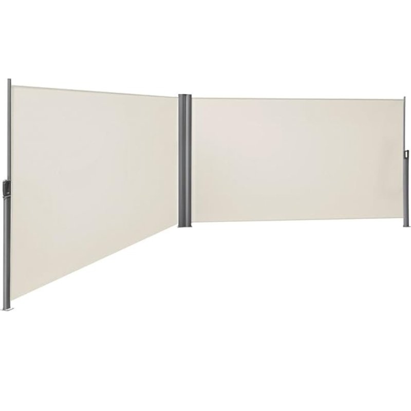 Dubbele Tuinscherm - Uitschuifbaar Zijluifel - Windscherm - Balkon - Tuin - 6 meter - De Vries Meubels