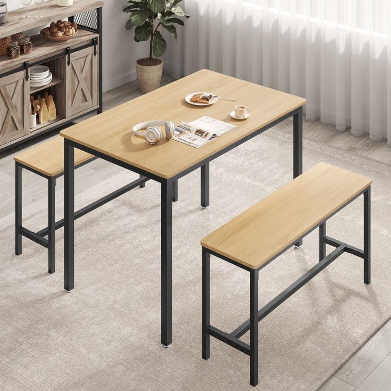 Eettafel Set - Eettafel met 2 Bankjes - Keukenset met 2 Eetstoelen - De Vries Meubels