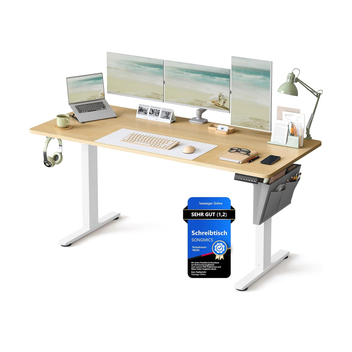 Elektrisch in Hoogte Verstelbaar Bureau – 4 Geheugenstanden – USB-C Snellader - 120 t/m 180 x 80 cm