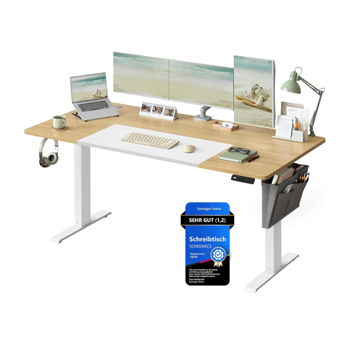 Elektrisch in Hoogte Verstelbaar Bureau – 4 Geheugenstanden – USB-C Snellader - 120 t/m 180 x 80 cm