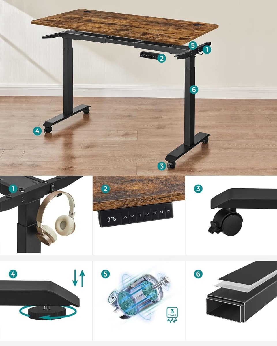 Elektrisch Sta Bureau - Verstelbaar in hoogte - Met Geheugenfunctie - 4 Geheugenstanden - De Vries Meubels