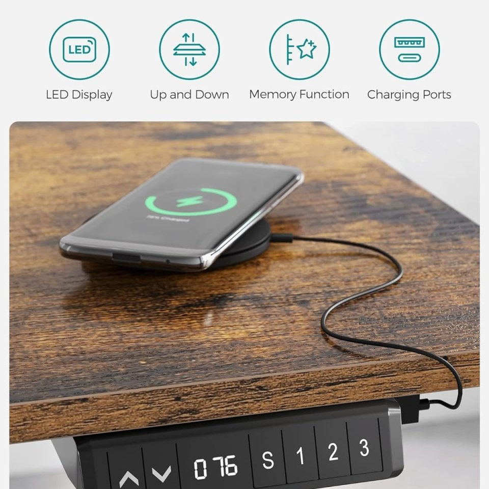 Elektrisch Verstelbare Bureau Onderstel - Sta Bureau Poten - In hoogte verstelbaar Bureau - De Vries Meubels