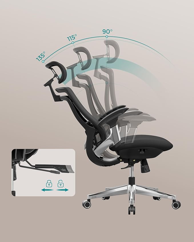 Ergo Elite 2.0 Ergonomische Bureaustoel - Compleet Verstelbaar - 6 - delige TPR - lendensteun - Tot 150 kg belastbaar - De Vries Meubels