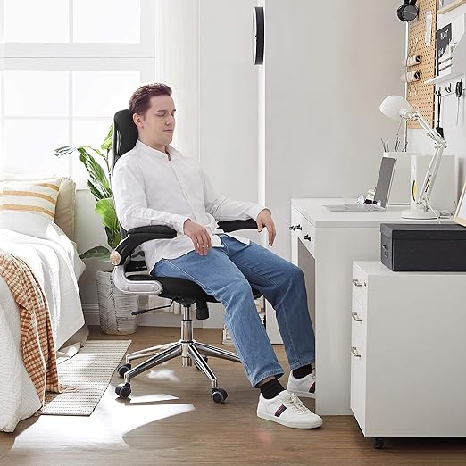 Ergonomische Bureaustoel - Draaibare Kantoorstoel - In Hoogte Verstelbaar - Ademende Rugleuning - De Vries Meubels