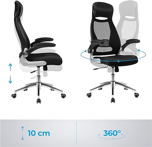 Ergonomische Bureaustoel - Draaibare Kantoorstoel - In Hoogte Verstelbaar - Ademende Rugleuning - De Vries Meubels
