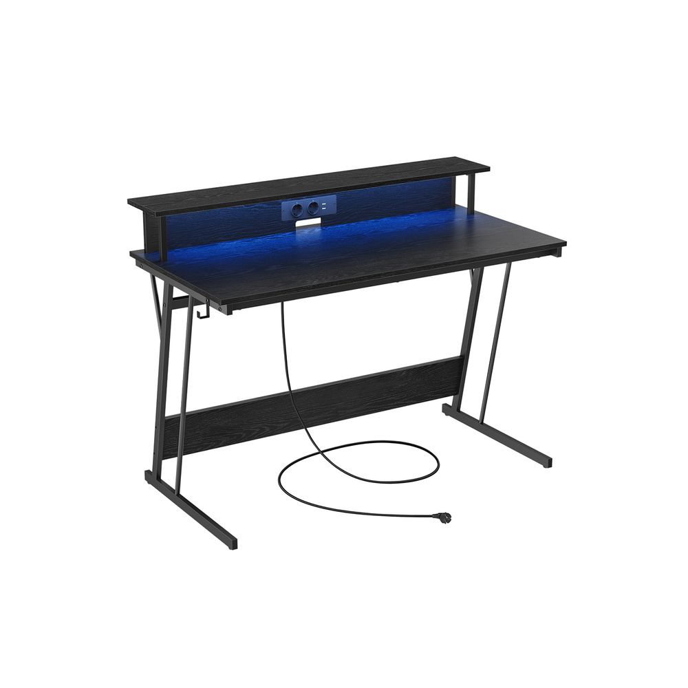 Gamebureau met LED - Gaming Tafel met Stopcontact en USB - aansluiting - De Vries Meubels
