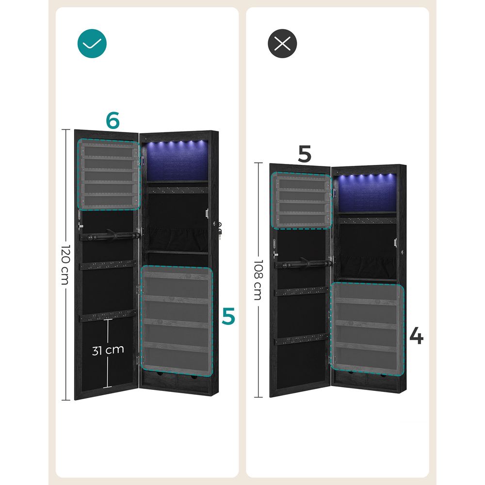 Hanggende Sieradenspiegelkast met Opbergruimte - Elegant & Functioneel - De Vries Meubels