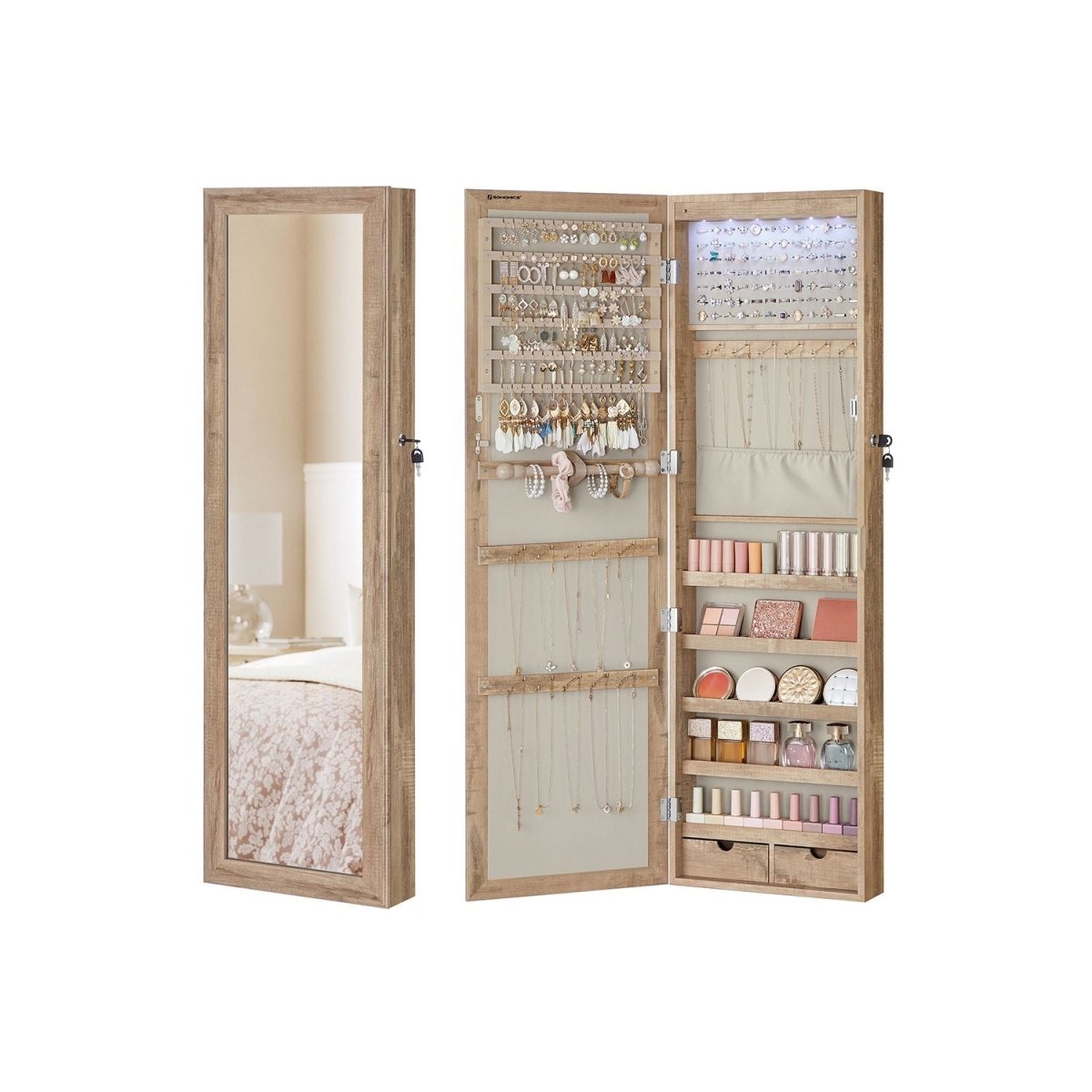 Hanggende Sieradenspiegelkast met Opbergruimte - Elegant & Functioneel - De Vries Meubels