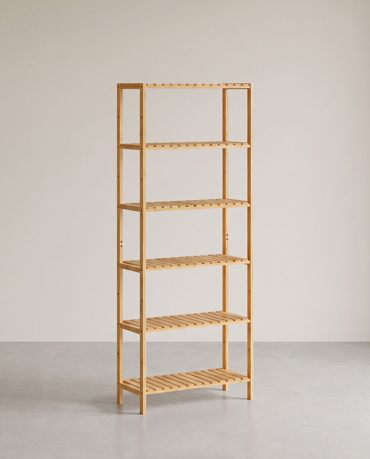 Bamboe Opbergrek met 6 Planken – Verstelbare Planken – Staand Rek voor Badkamer of Keuken – 160,9 cm