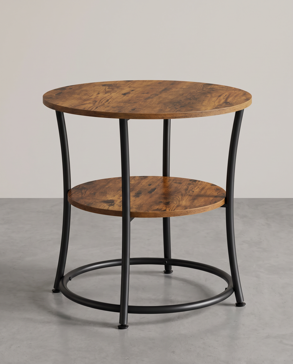 Ronde Bijzettafel – 2 Niveaus – Verstelbare Poten – 55 cm Diameter