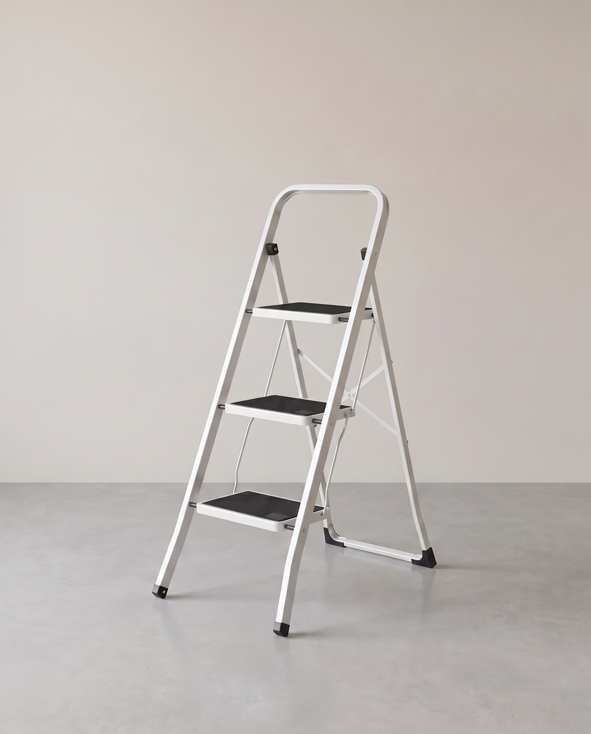 Opvouwbare Huishoudtrap – 3 Treden – Stalen Trapladder met Handgreep – 150 kg Draagvermogen
