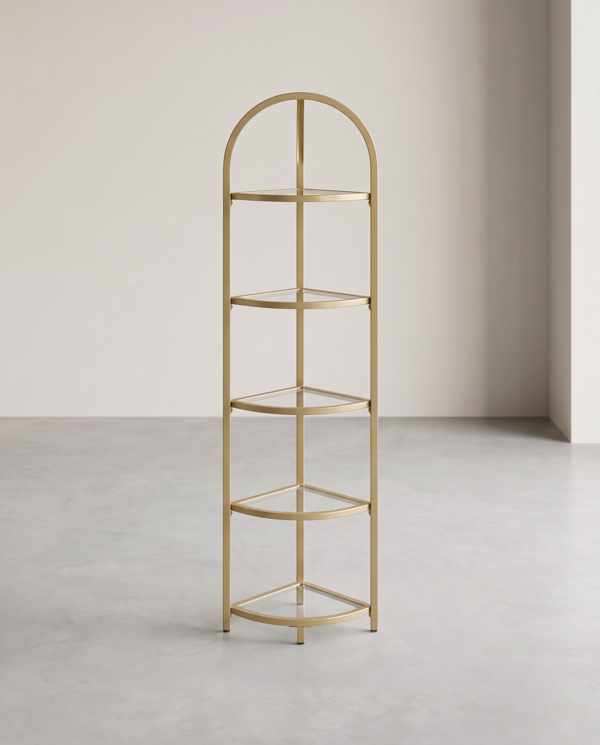 Hoekplank – 3 niveaus – Planken van gehard glas – Stalen frame - Zwart