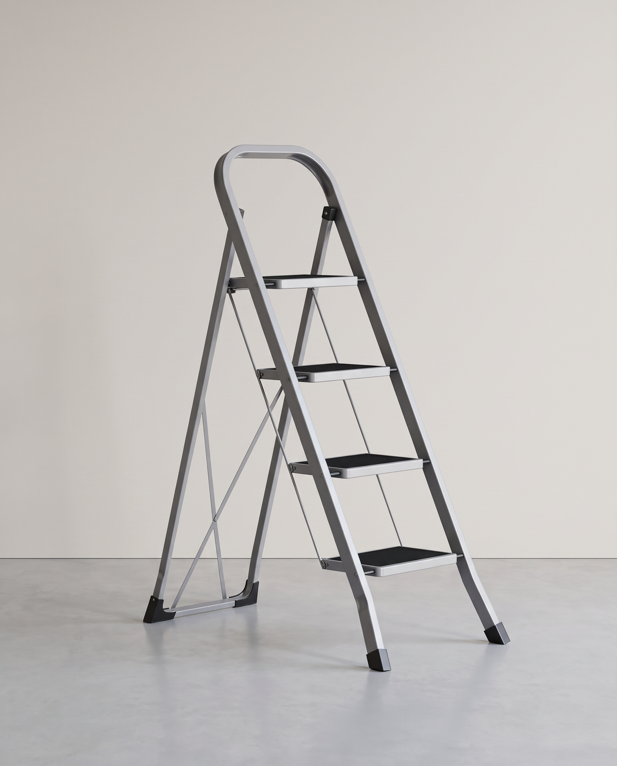 Opvouwbare Huishoudtrap – 3 Treden – Stalen Trapladder met Handgreep – 150 kg Draagvermogen