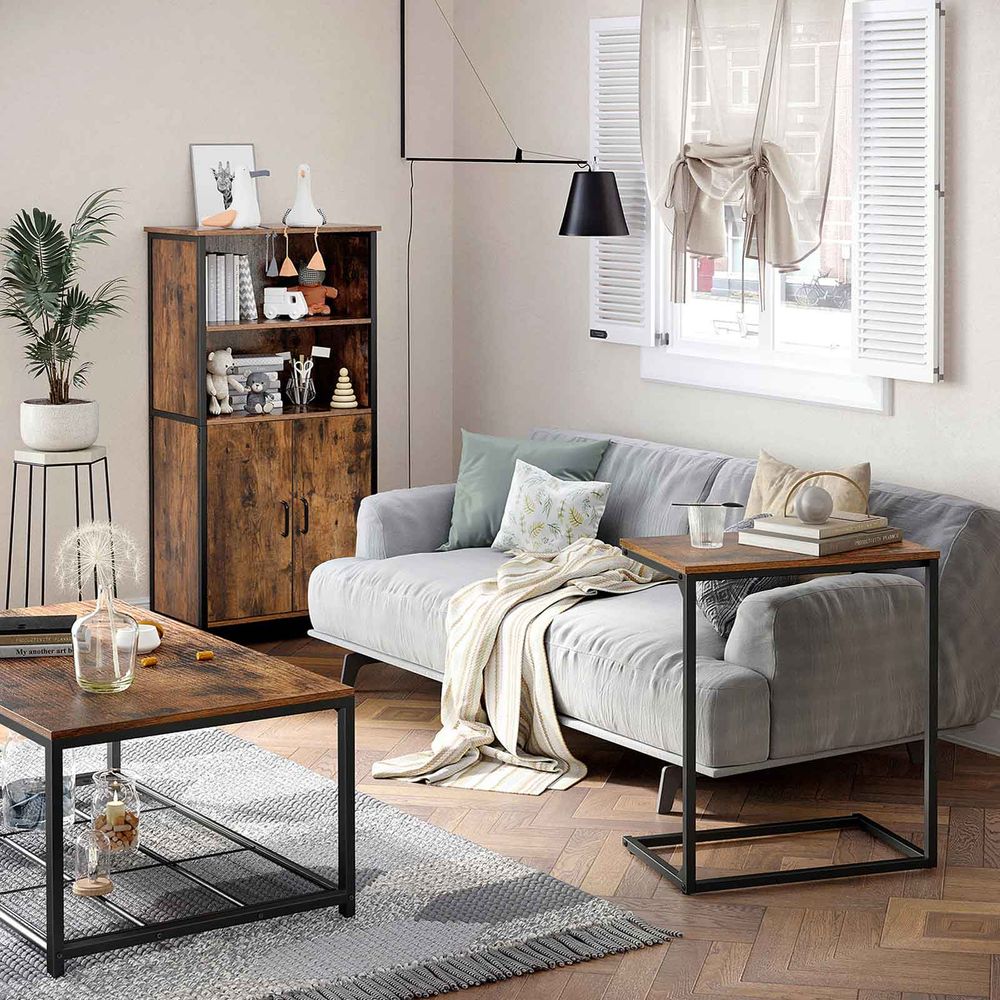 Industriële Kast met Deuren en Open Vakken - Veelzijdige Opberger - De Vries Meubels