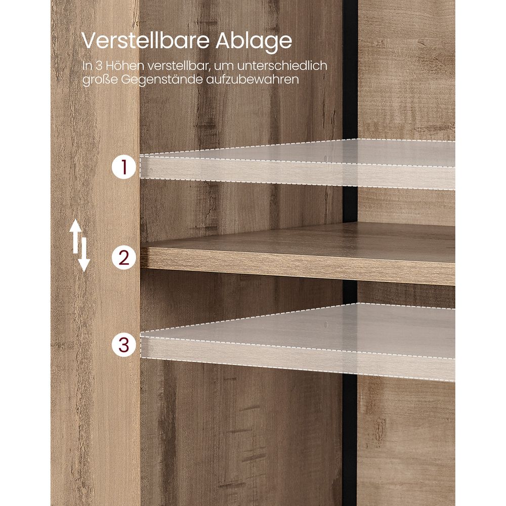 Industriële Kast met Deuren en Open Vakken - Veelzijdige Opberger - De Vries Meubels