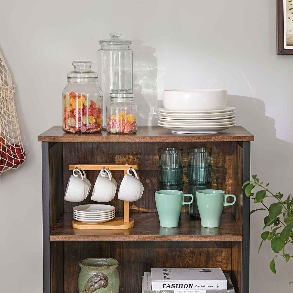 Industriële Kast met Deuren en Open Vakken - Veelzijdige Opberger - De Vries Meubels