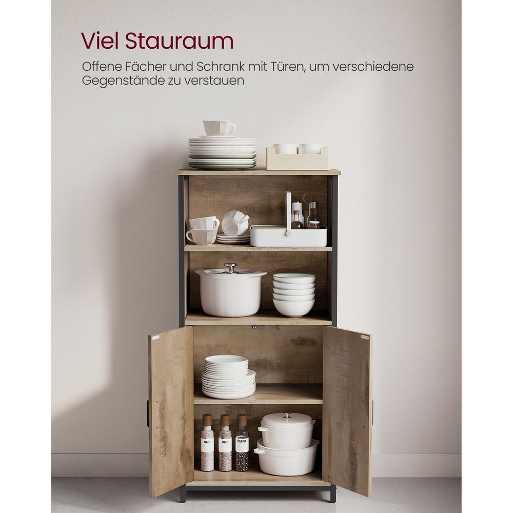 Industriële Kast met Deuren en Open Vakken - Veelzijdige Opberger - De Vries Meubels