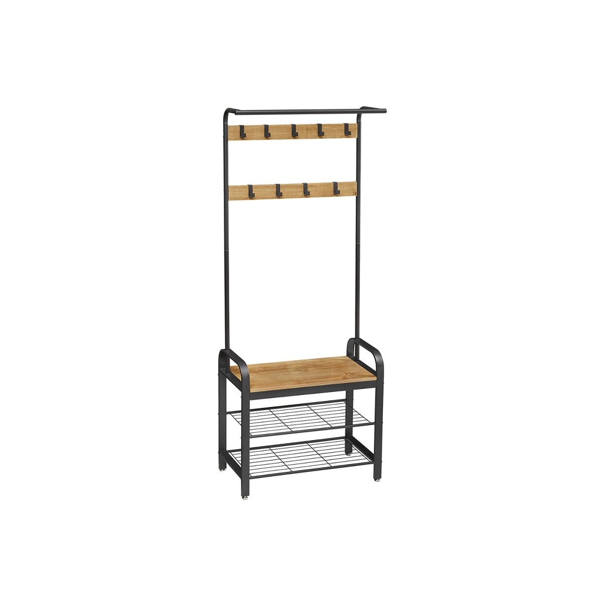 Kapstok met Schoenenrek – Industrieel Design – Hout & Metaal - De Vries Meubels