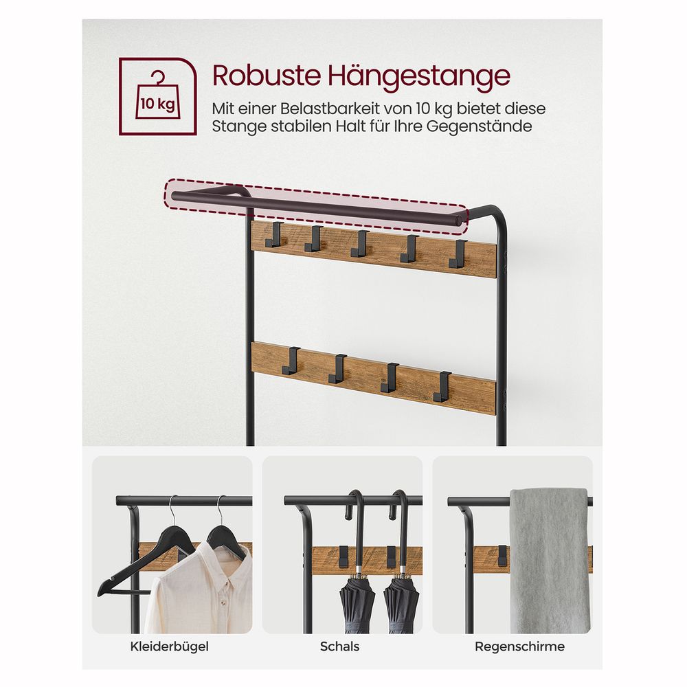 Kapstok met Schoenenrek – Industrieel Design – Hout & Metaal - De Vries Meubels