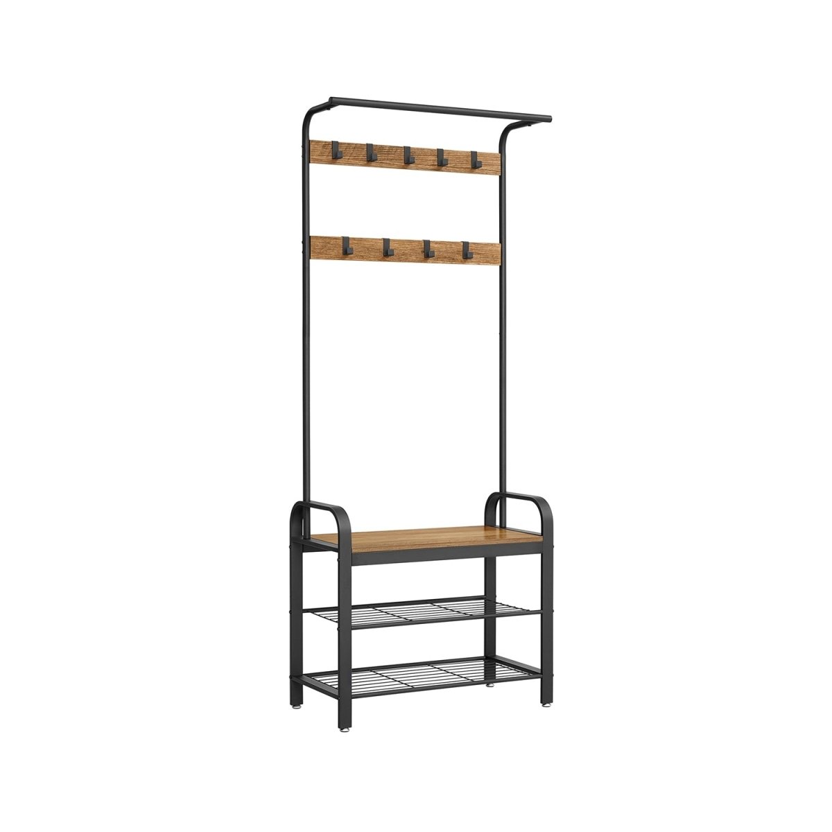 Kapstok met Schoenenrek – Industrieel Design – Hout & Metaal - De Vries Meubels