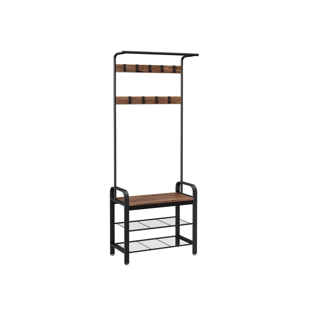 Kapstok met Schoenenrek – Industrieel Design – Hout & Metaal - De Vries Meubels