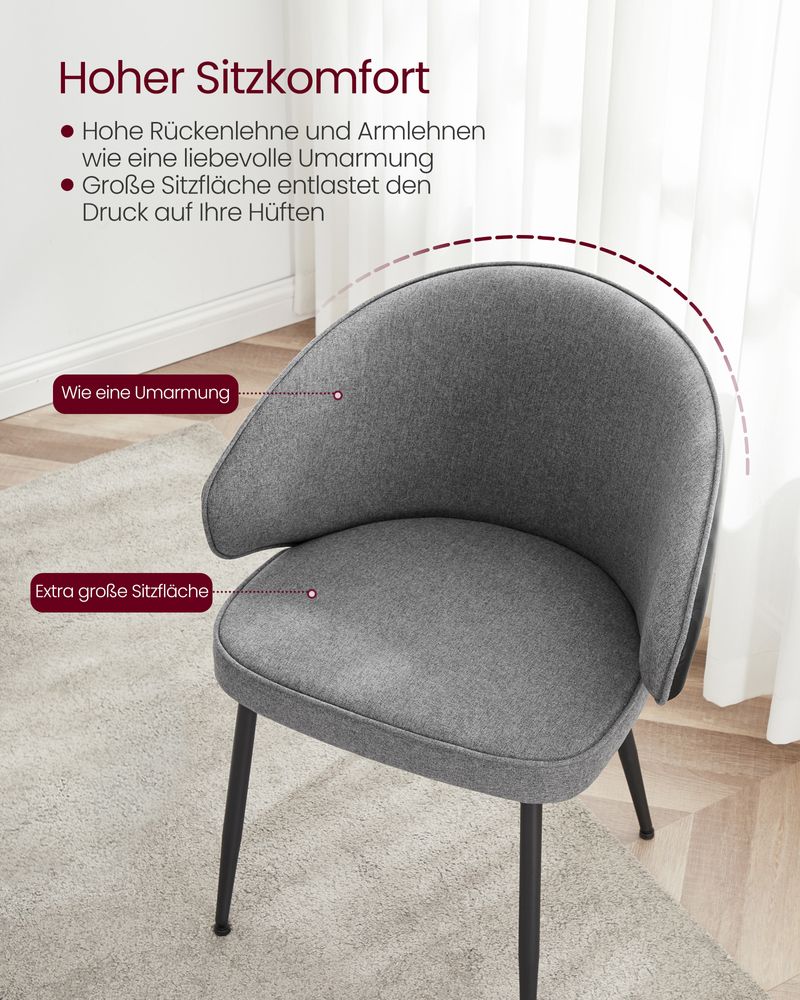 Moderne eetkamerstoelen met armleuning – Set van 2 - De Vries Meubels