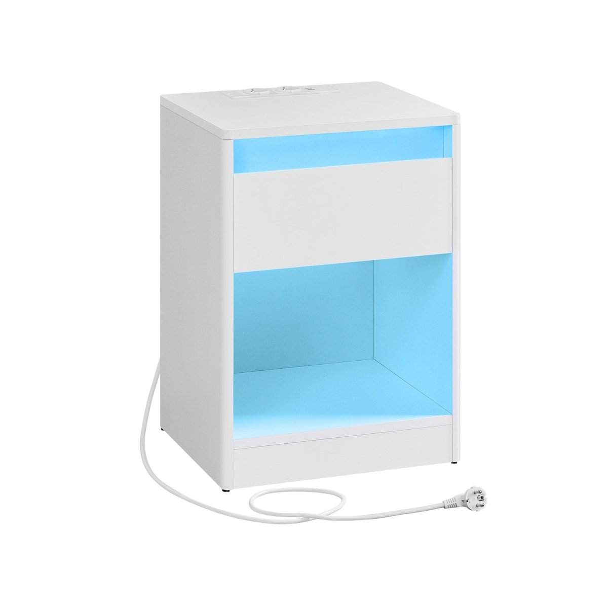 Moderne Nachtkast met LED - Verlichting en Stopcontacten - USB - aansluiting - De Vries Meubels