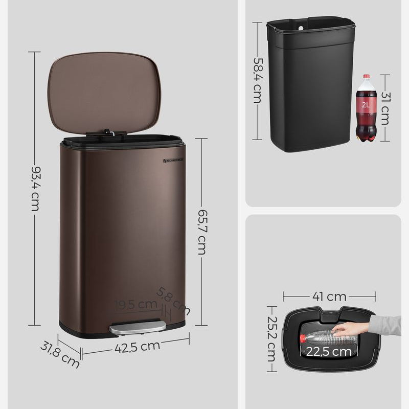 Moderne Pedaalemmer - 50 Liter - Prullenbak - De Vries Meubels