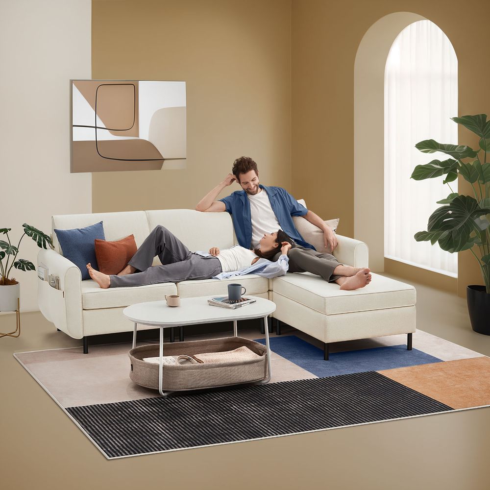 Modulaire Bank - Bouclé Bankstel - Verstelbaar - De Vries Meubels