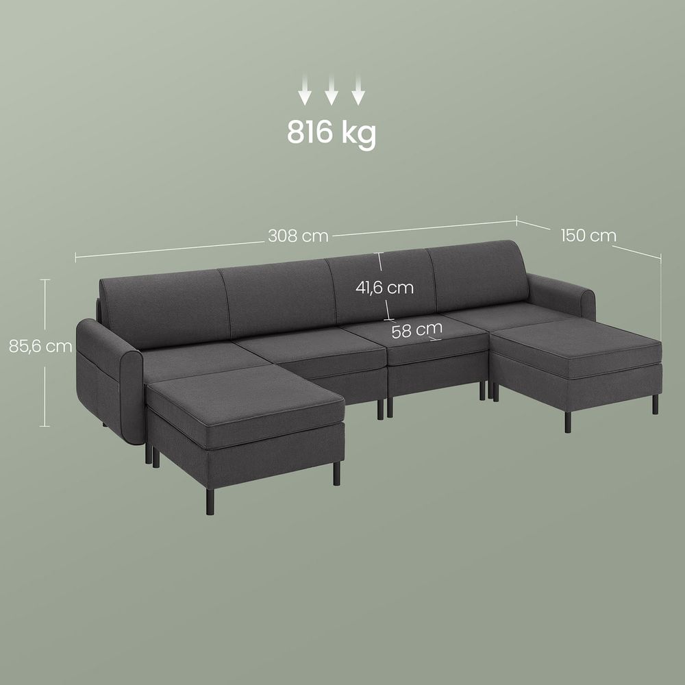 Modulaire Bank - Bouclé Bankstel - Verstelbaar - De Vries Meubels