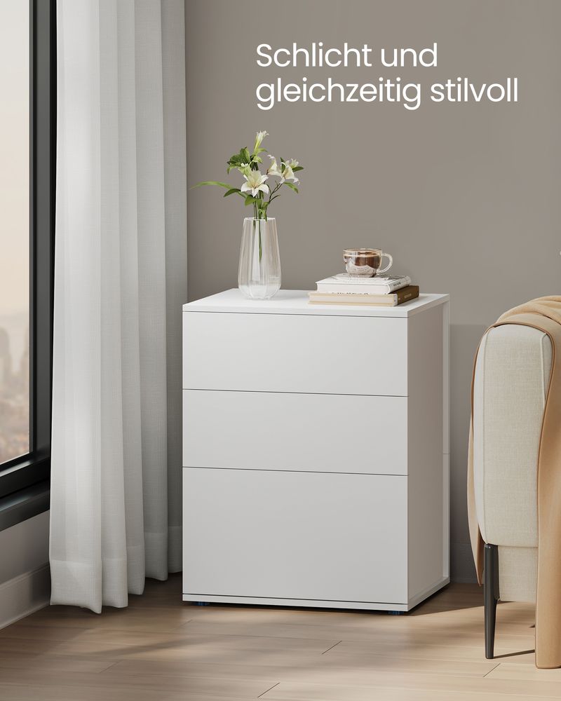 Nachtkastje met 3 Lades - Minimalistisch Design - De Vries Meubels