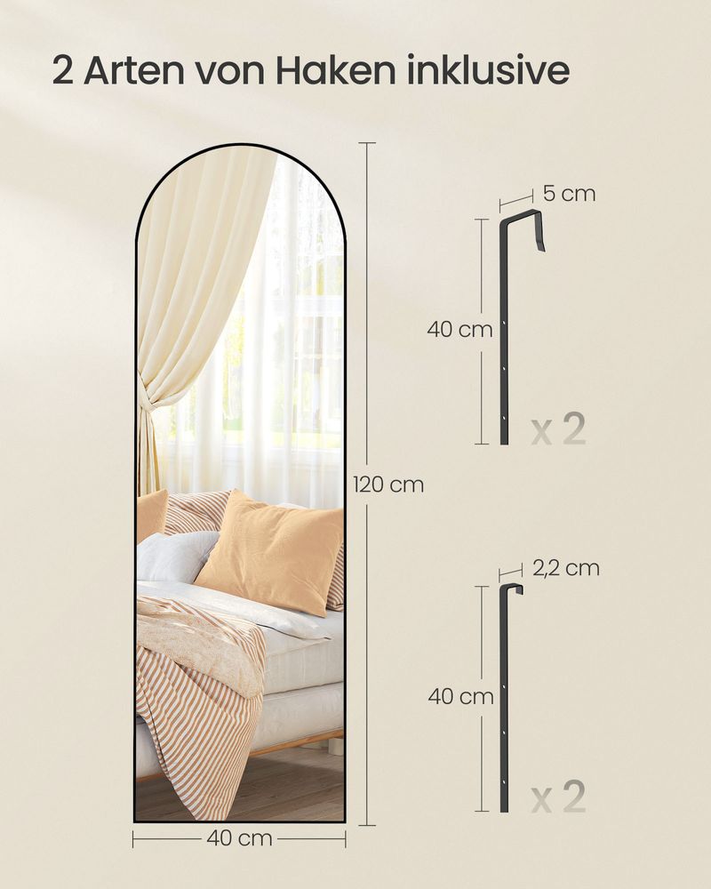 Ophangbare spiegel - Elegant - 120 x 40 cm - De Vries Meubels