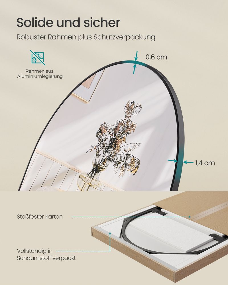 Ophangbare spiegel - Elegant - 120 x 40 cm - De Vries Meubels